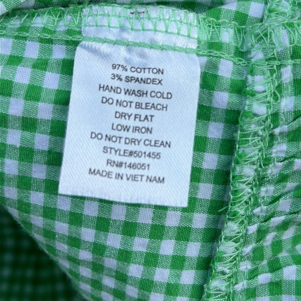 Monteau Girl Green Gingham Tiered Summer Dress — Kids Size Small S (7/8)